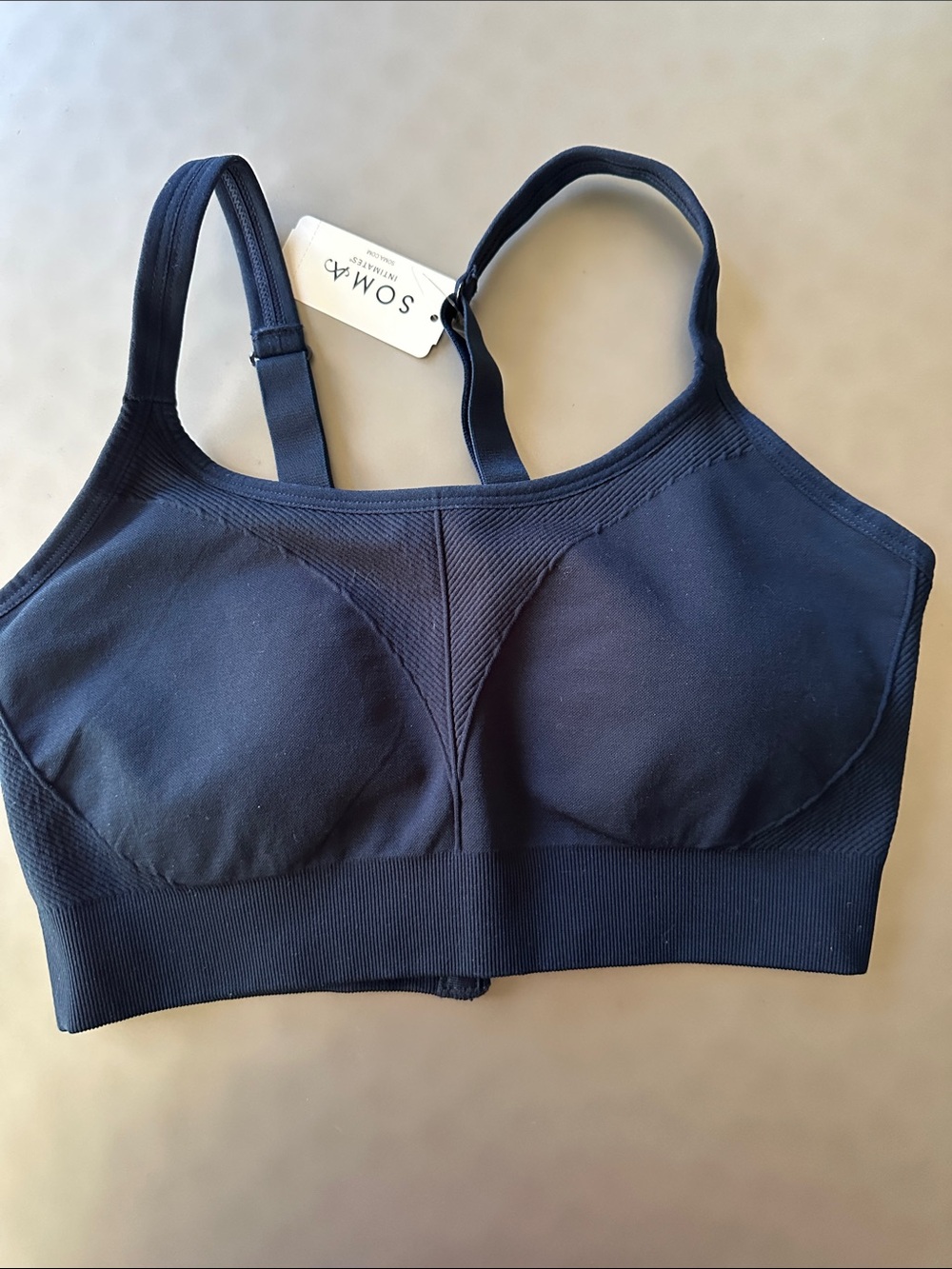 Soma Navy Seamless Support Crop Bra